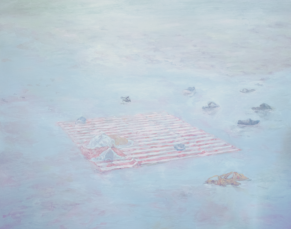 거리를 둬야함을 · Oil on canvas · 130.3x162.2cm · 2022 · 김수빈 · (이미지출처 = 아트랩범어)