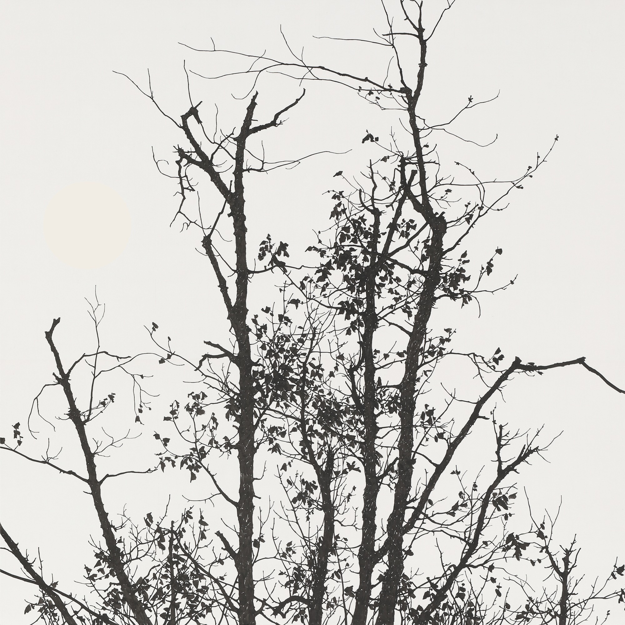 가을에서 겨울로 · 비단에 수묵 · 70×70cm · 2022 · 김종규 · (이미지제공 = 한원미술관)