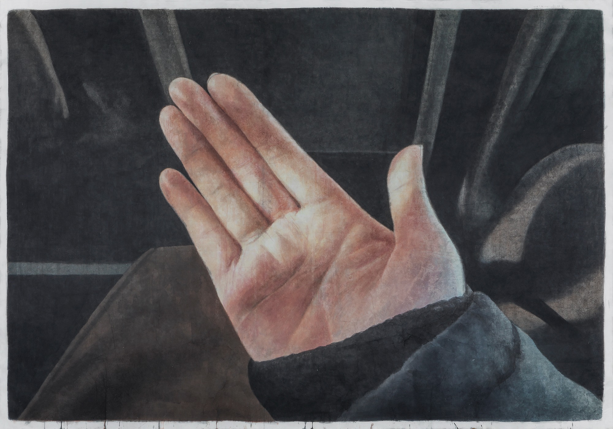 손에 담은 빛 · 장지에 아크릴릭 · 150 x 210 cm · 2019 · 양유연 · (이미지출처 = 챕터투)