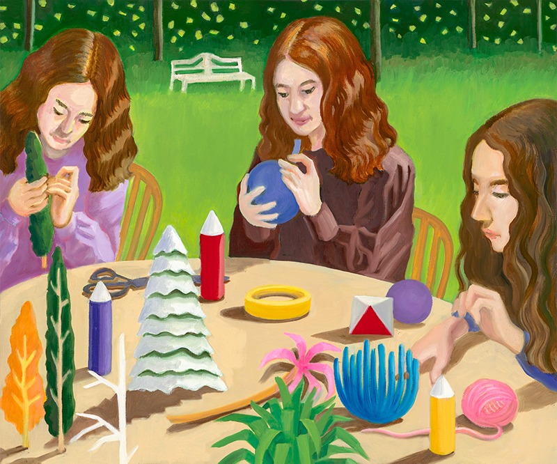 숲 짓는 사람들 · 아사에 유채 · 60.6x72.7cm · 2022 · 이효연 · (이미지출처 = 갤러리가비)