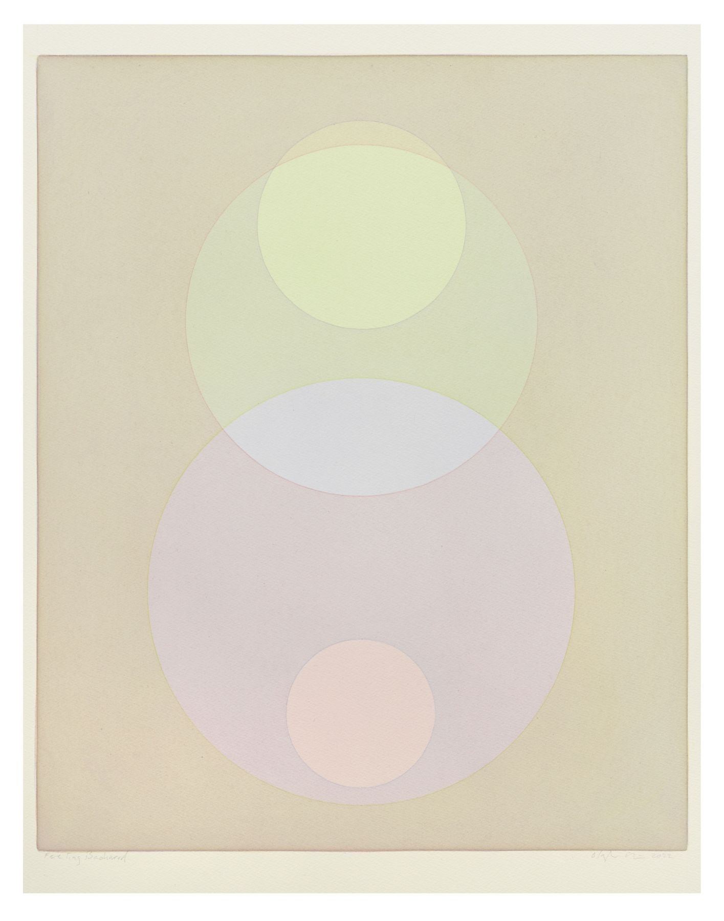 Feeling backward · Watercolour and pencil on paper · Image: 61.6 x 50.2 cm l Framed: 65.8 x 54.5 x 6 cm · 2022 · Feeling backward · Watercolour and pencil on paper · 올라퍼 엘리아슨 · Olafur Eliasson · Courtesy of the artist and PKM Gallery (이미지출처 = pkm갤러리) · Courtesy of the artist and PKM Gallery (Source = pkm Gallery)