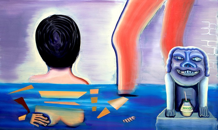 Public Bath · Oil on Canvas · 120x70cm · 2021 · 허승연 · (이미지출처 = 사이아트 도큐먼트)