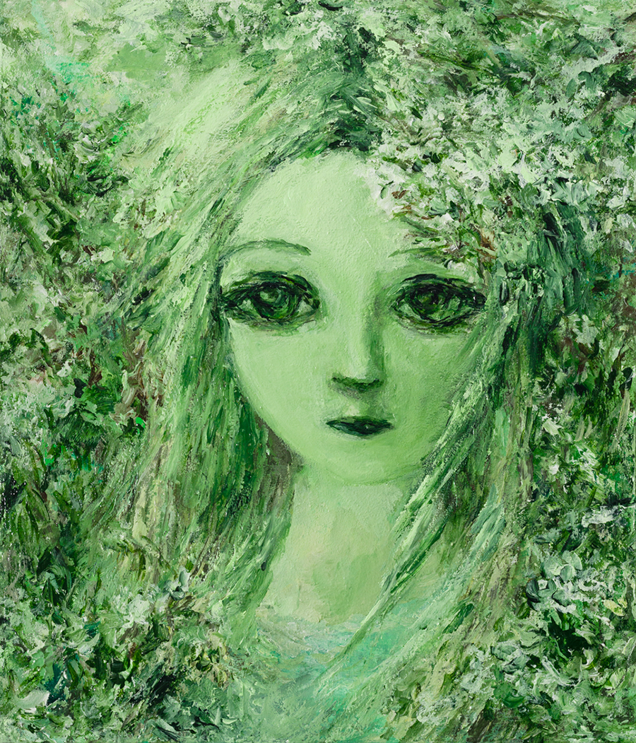 꿈꾸는 숲속의 여인 · Acrylic on canvas · 53x45cm · 2022 · 박미경 · (이미지출처 = 플레이스막1)