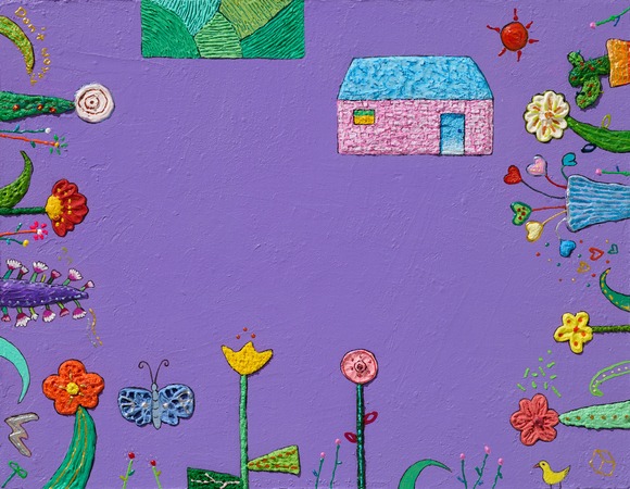 꽃담1 · mixed media on canvas · 31.8x41cm · 2022 · 양윤자 · (이미지 출처 = 돈화문갤러리)