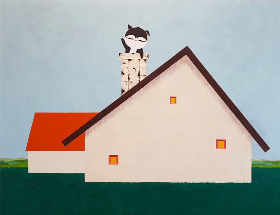 At Home · 광목에 아크릴릭 · 112.1x145.5cm · 2020 · 한충석 · (이미지출처 = 학고재아트센터)