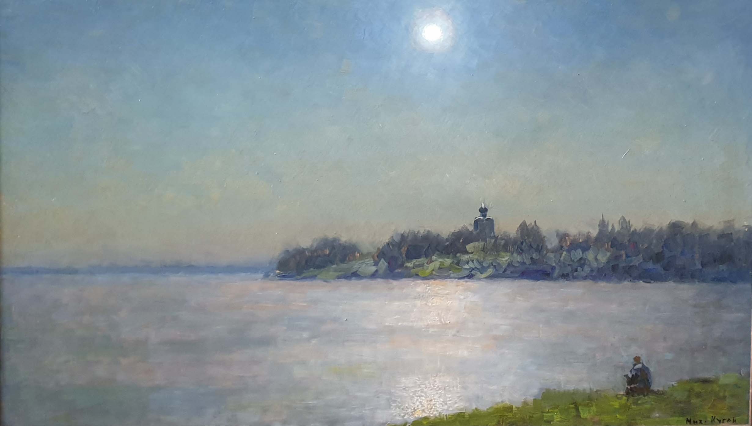 달밤 · 카드보드에 유채 · 60x100cm · 2019 · 미하일 쿠가츠 · (이미지제공 = 갤러리 까르찌나)