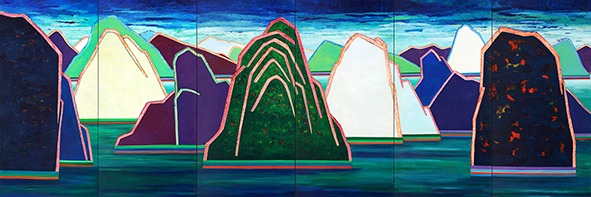 피안 · Acrylic on canvas · 193.9 x582.0cm (6ps) · 2002 · 류민자 · ⓒ Ryu Minja / GALLERY RAON (이미지제공 = 갤러리 라온)