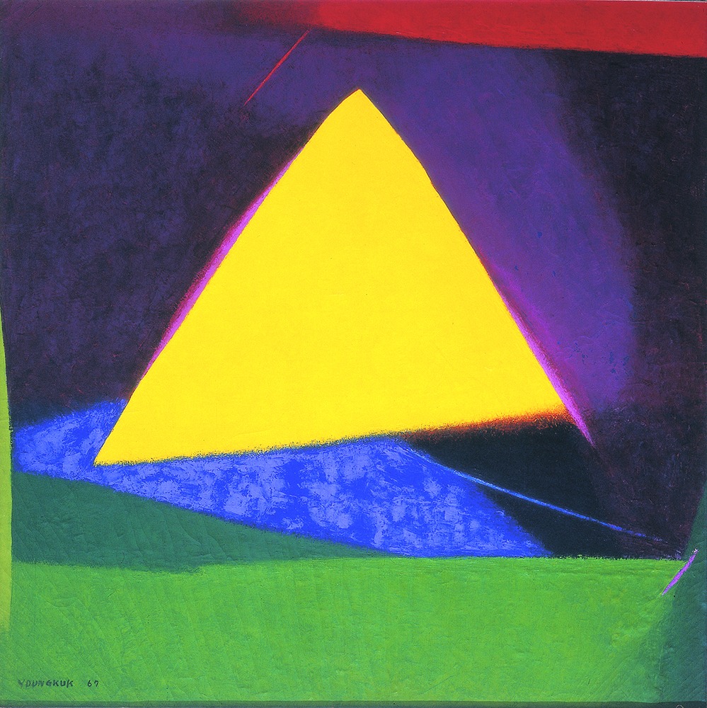 WORK · 캔버스에 유채 · 130×130cm · 1967 · 유영국作 · 서울시립미술관 소장 (이미지출처 = 양평군립미술관)