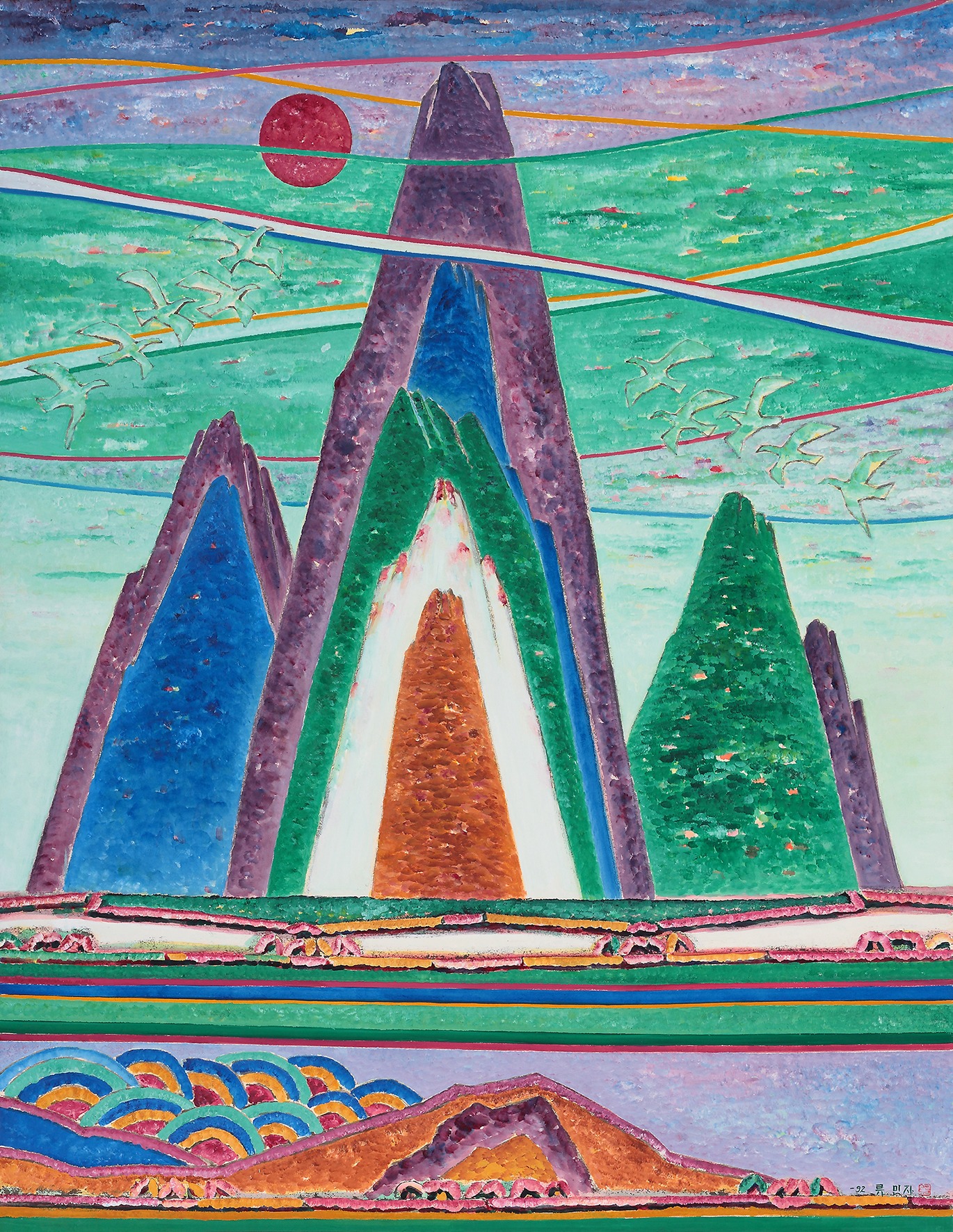 소망 · Color on korean paper · 145.5x112.1cm · 1992 · 류민자 · ⓒ Ryu Minja / GALLERY RAON (이미지제공 = 갤러리 라온)