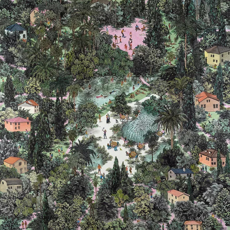 Beads in the Green · 한지에 수묵채색 · 120x120cm · 2022 · Beads in the Green · 조은 · Jo Eun · (이미지제공 = 아트사이드 갤러리) · (source = artside gallery)