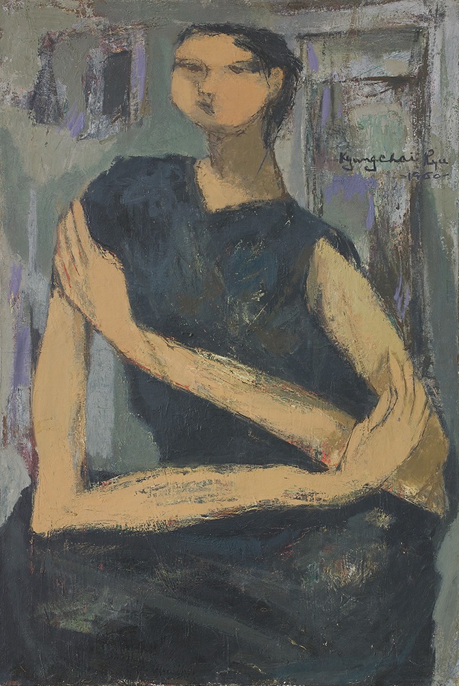 소녀 · 캔버스에 유채 · 85×57cm · 1960 · 류경채作 · 서울시립미술관 소장 (이미지출처 = 양평군립미술관)
