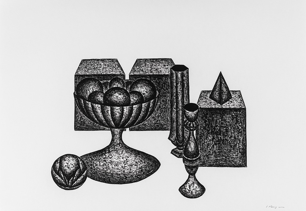 정물 느와르 · 종이에 목탄 · 54.5 x 78.8 cm · 2022 · 맹일선 · Maeng Ilsun · (이미지제공 = 페이지룸8) · (source = Pageroom8)