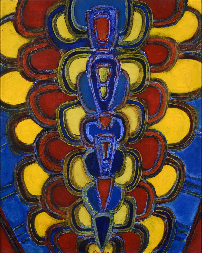 만다라(曼多羅) · 캔버스에 유채 · 100X80cm · 1977 · 하인두作 · 유족소장 (이미지출처 = 양평군립미술관)