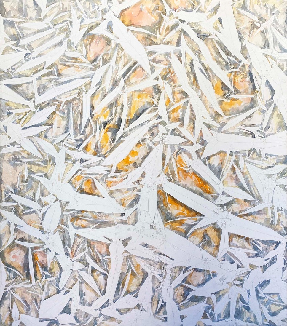 수채화 · 수채화, 종이 · 65,5 x 56.5cm · 1971 · Aquarelle · watercolor, paper · 시몬 한타이 · Simon Hantai · (이미지출처 = 성곡미술관) · (Source = Sungkok Art Museum)
