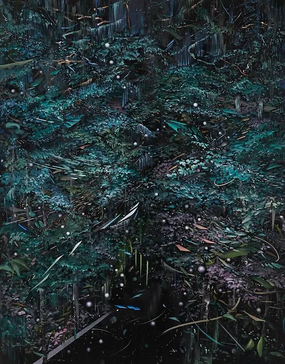 Green Forest · Oil on Canvas · 116.8 x 91cm · 2022 · Green Forest · Oil on Canvas · 해련 · Hae Ryun · (이미지출처 = 충무로갤러리) · (Source = chungmuro gallery)