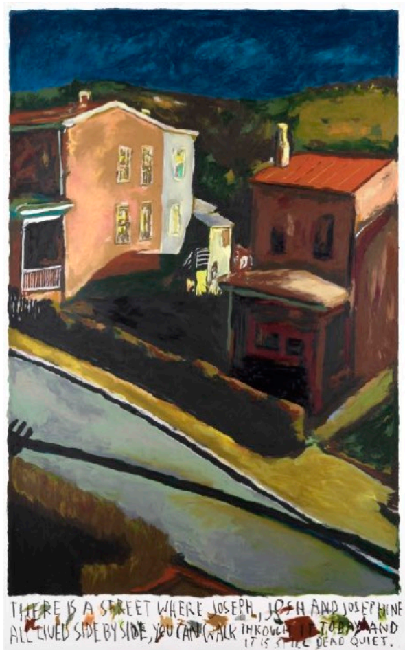 There is a street where Joseph … · oil pastel on paper · 180.9 x 111.8 cm · 2022 · There is a street where Joseph … · oil pastel on paper · 리너스 반 데 벨데 · Rinus Van de Velde · (이미지 제공 = 갤러리 바톤) · (Source = Gallery Baton)