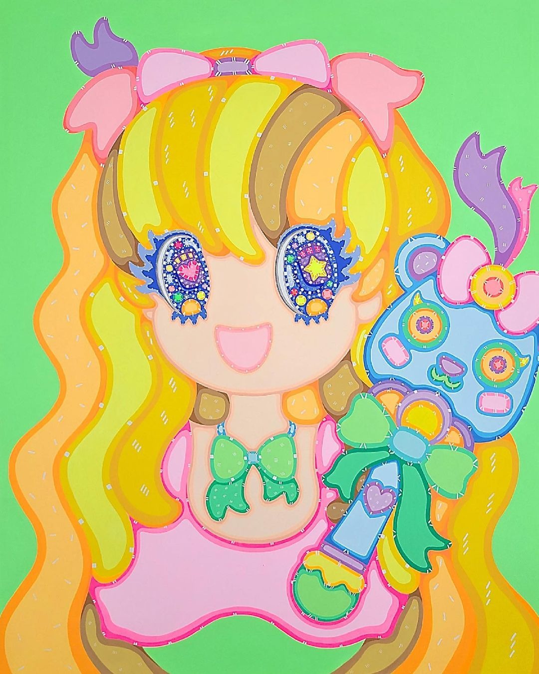 Wonderland-To be with us! · 캔버스에 아크릴 · 90.9 x 72.7cm · 2922 · Wonderland-To be with us! · Acrylic on canvas · 이사라 · Lee Sa Ra · (이미지 출처 = 갤러리 카르티즘) · (Source = Gallery Kartism)