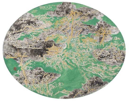 유어산수(遊於山水)22-04 · 장지에 수묵, 안료 · 40×50cm · 2022 · 박소영 · Park Soyoung · (이미지출처 = 갤러리도스) · (Source = Gallery Dos)