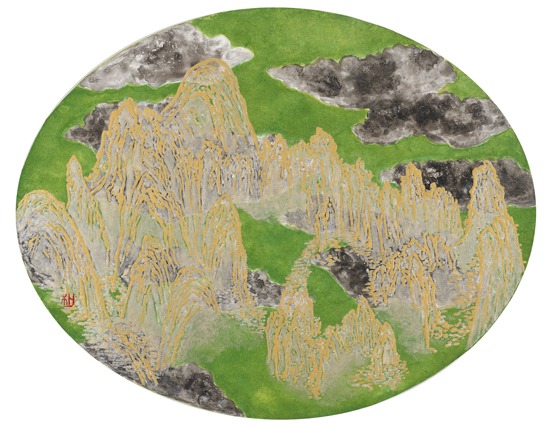 유어산수(遊於山水)22-03 · 장지에 수묵, 안료 · 40×50cm · 2022 · 박소영 · Park Soyoung · (이미지출처 = 갤러리도스) · (Source = Gallery Dos)