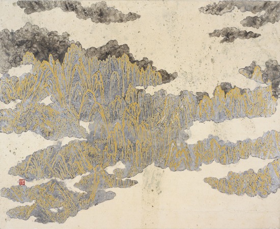 유어산수(遊於山水)-금강산 · 장지에 수묵, 안료 · 22-08, 80×100cm · 2022 · 박소영 · Park Soyoung · (이미지출처 = 갤러리도스) · (Source = Gallery Dos)
