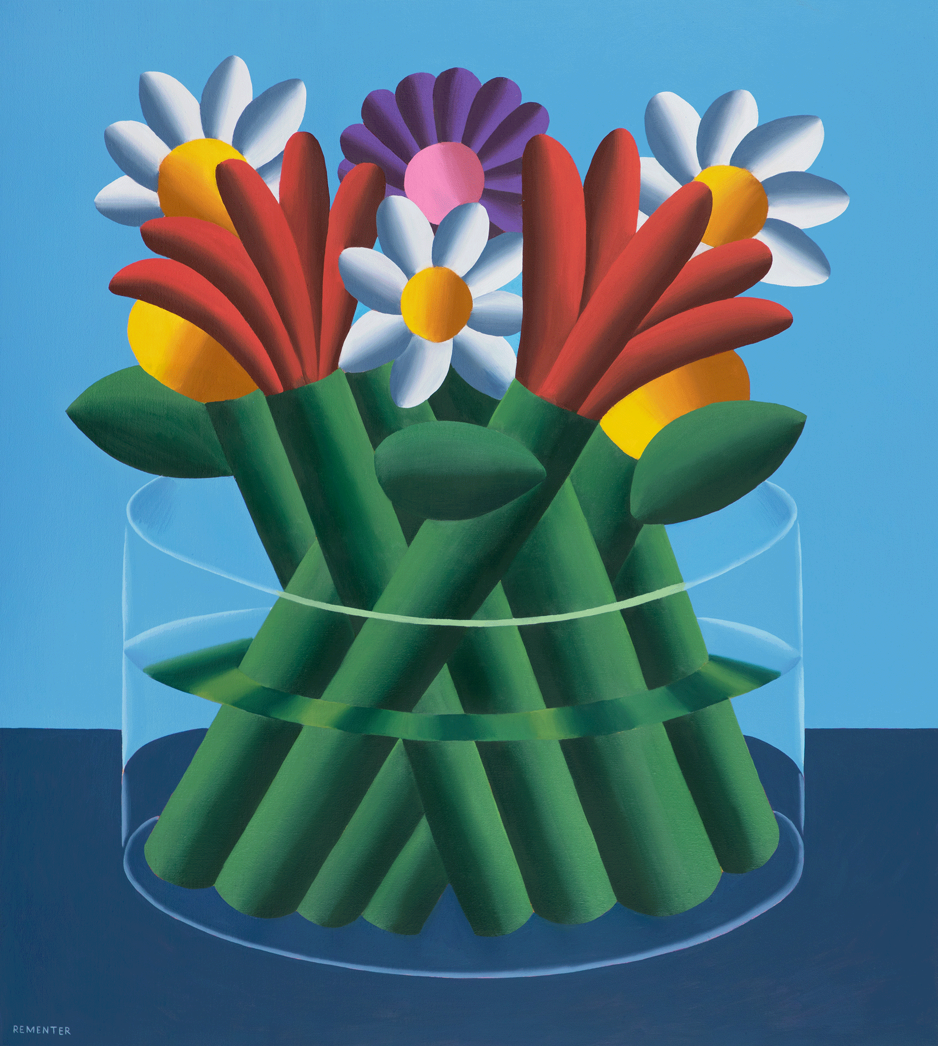 In Bloom · 린넨에 유화 · 101.6 x 91.4 cm · 2022 · In Bloom · Oil on Linen · 앤디 리멘터 · Andy Rementer · (이미지 출처 = PBG 갤러리) · (Source = PBG Gallery)