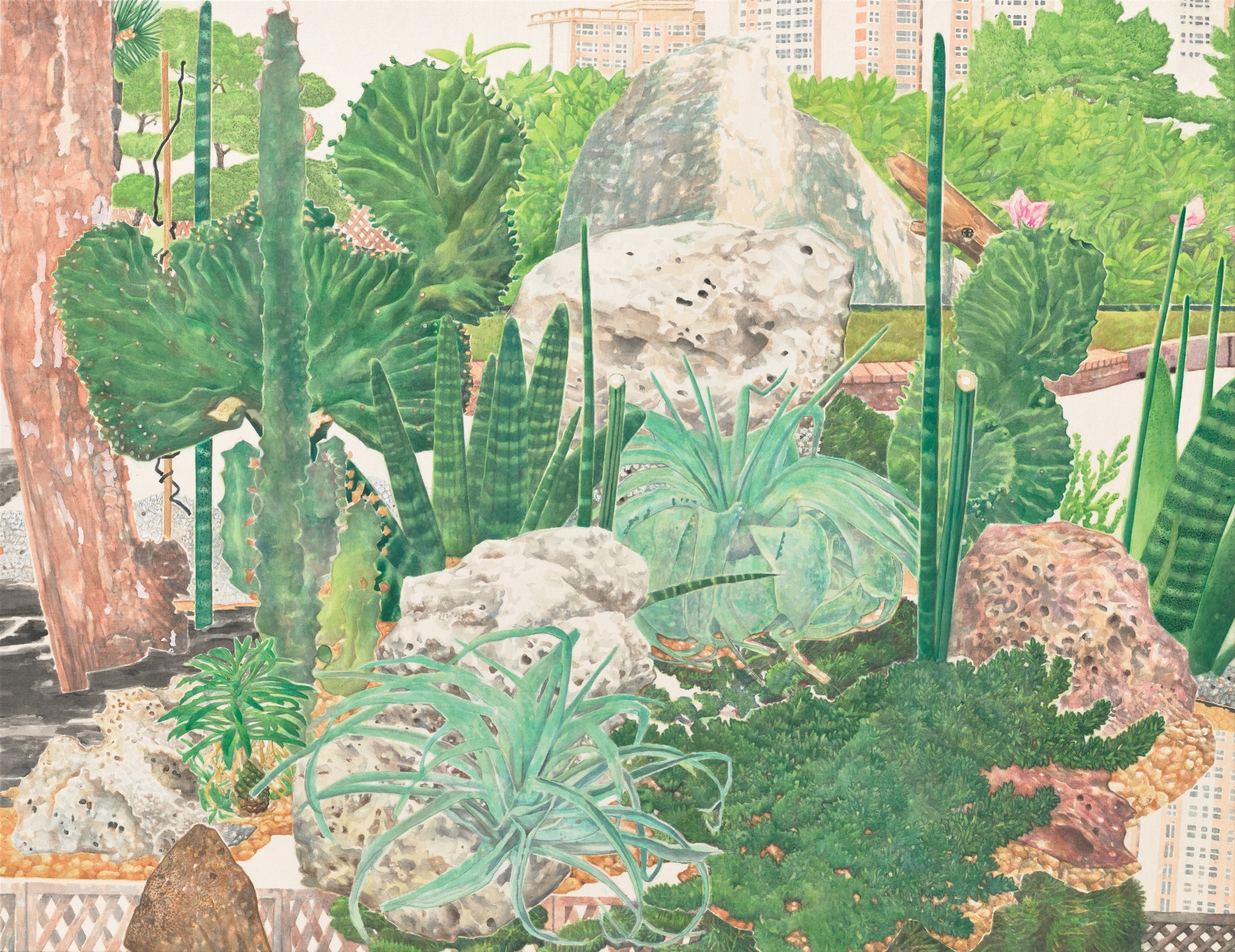 Stroll & see210320 · 비단에 수묵채색 · 54.5×71cm · 2021 · Stroll & see210320 · 진민욱 · Jin Minwook · (이미지 제공 = 한원미술관) · (Source = Hanwon Museum of  Art)