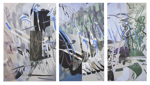 Air Kiss · Oil on canvas · 193.9x130.3, 193.9x112.2, 193.9x97cm · 2021 · Air Kiss · Oil on canvas · 김다정 · Kim Dajeong · (이미지 제공 = 오뉴월) · (Source = onewwall)