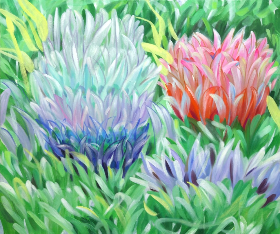 paper plants · oil on canvas · 60.5x73cm · 2022 · paper plants · 60.5x73cm · 김유진 · Kim Yujin · (이미지 출처 = 갤러리메르헨) · (Source = Gallery Marchen)