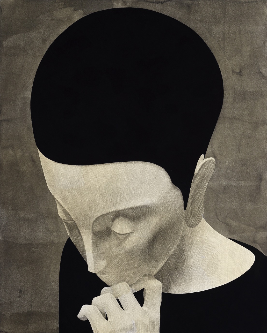 아무 IX · Ink and Acrylic on Paper · 2022 · Moo Nothing IX · Ink and Acrylic on Paper · 무나씨 MOONASSI · MOONASSI · (제공 : 에브리데이몬데이)