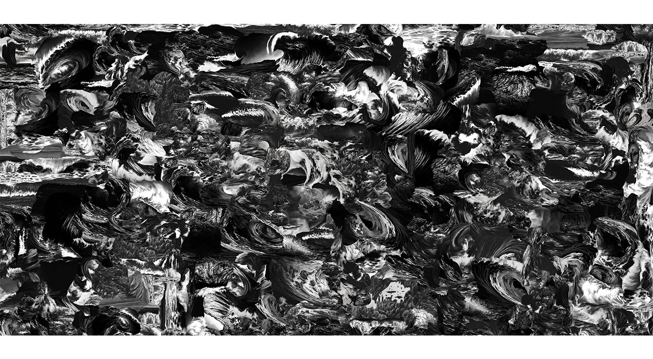 In Between · digital painting · 225x120cm_detail1 · 2022 · In Between · digital painting · 윤여선 · Yoon Yeosun · (이미지출처 = 학고재아트센터) · (Source = Hakgojae Art Center)