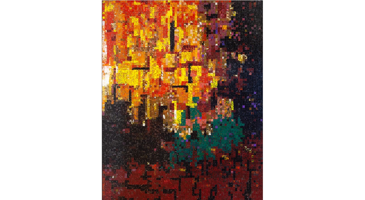 memory Ⅴ · acrylic and ultra thin glass imbricated on canvas · 162x130cm · 2020 · memory Ⅴ · acrylic and ultra thin glass imbricated on canvas · 안창석 · An Changsuk · (이미지출처 = 학고재아트센터) · (Source = Hakgojae Art Center)