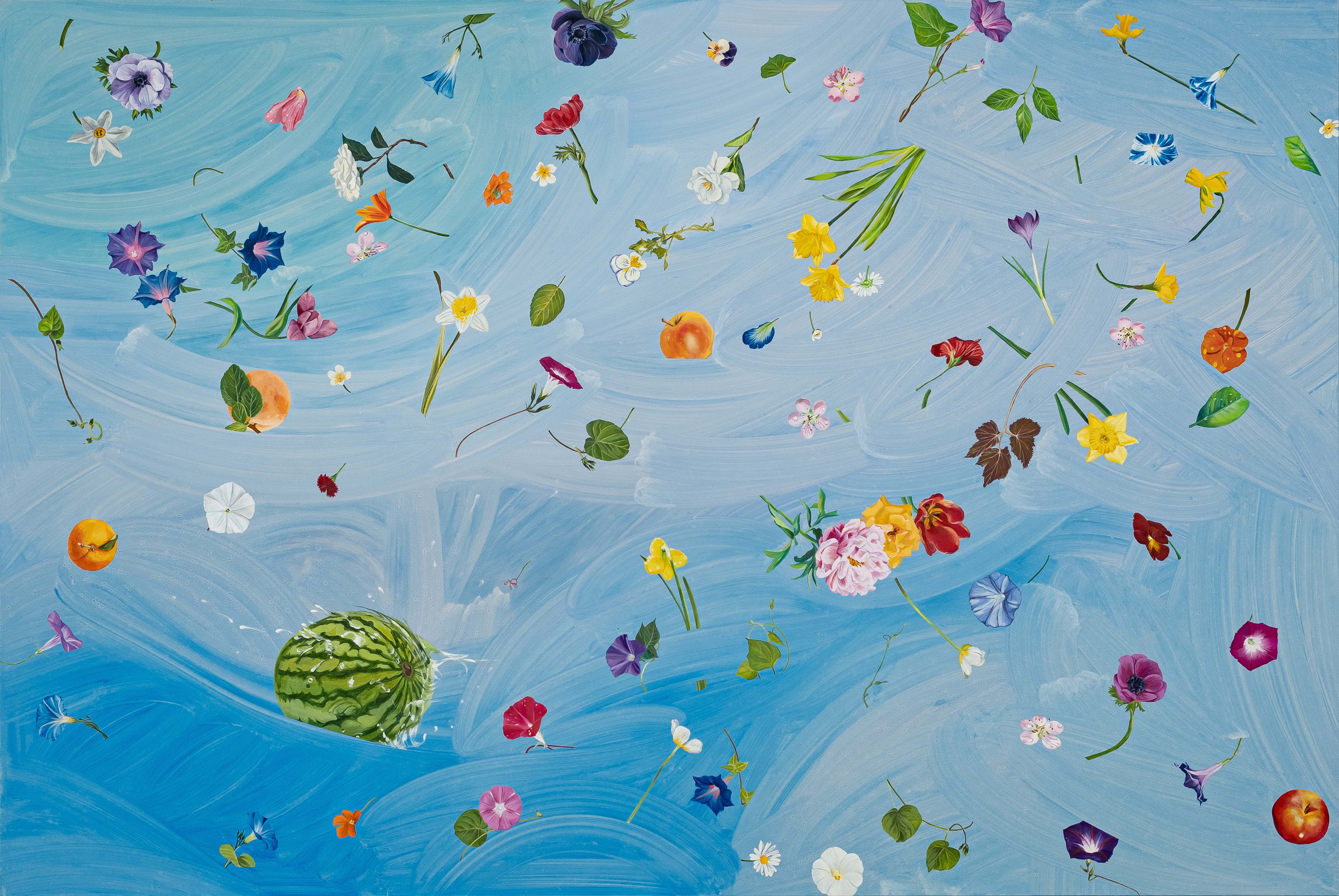 장마(梅雨)에 나게이레 · 캔버스에 유채 · 130×194cm · 2022 · 최해리 · Choi Haeri · (이미지 제공 = 일민미술관) · (Source = ILMIN Museun of Art)