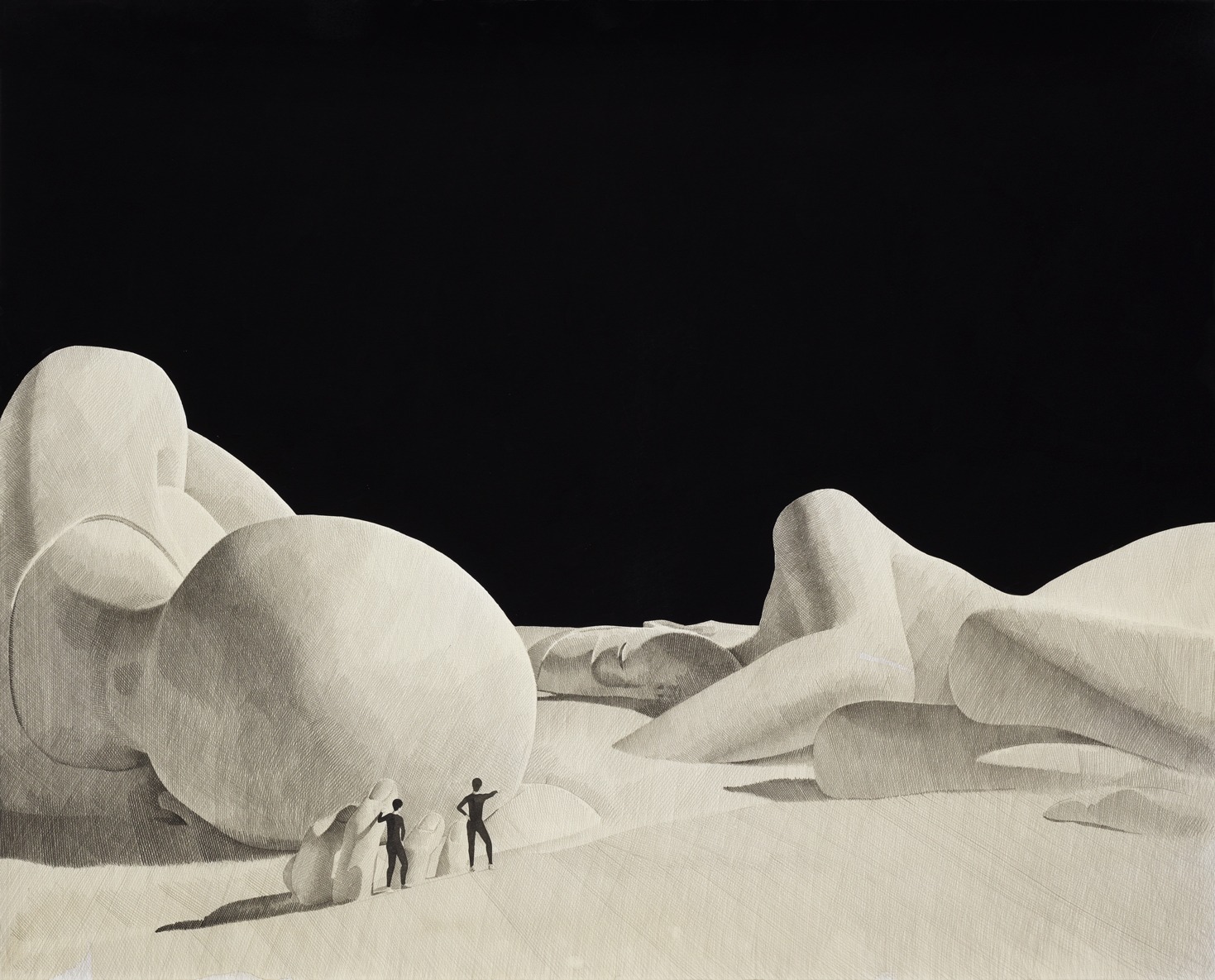 각자의 유적 · Ink and Acrylic on Paper · 2022 · Remains When We Were Anybody · Ink and Acrylic on Paper · 무나씨 MOONASSI · MOONASSI · (제공 : 에브리데이몬데이)