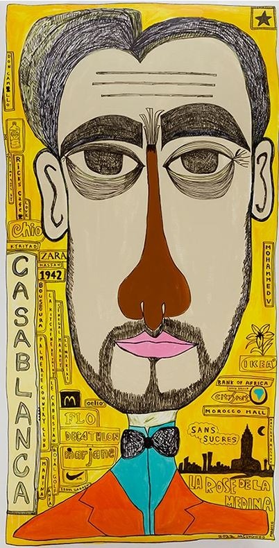 CASABLANCA · Mixed media on canvas · 198 x 102cm · 2022 · CASABLANCA · Mixed media on canvas · 하정우 · Ha Jung Woo · (이미지 출처 = 표갤러리) · (Source = Pyo Gallery)