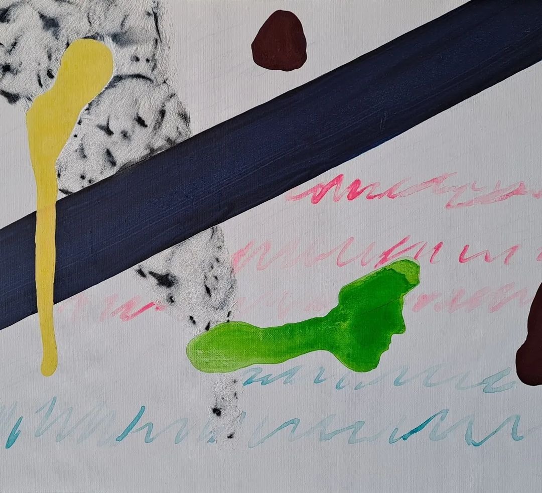 잔잔한 낙엽과 물결 · acrylic, oil on canvas · 45.3 x 65cm · acrylic, oil on canvas · 권순왕 · Qwan sunwang · (출처 = 스페이스mm) · (Source = Space mm)