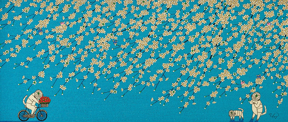 사랑합니다 · oil on canvas · 140x60cm · 2022 · oil on canvas · 모용수 · Mo Yongsoo · (이미지 출처 = 슈페리어 갤러리) · (Source = Superior Gallery)