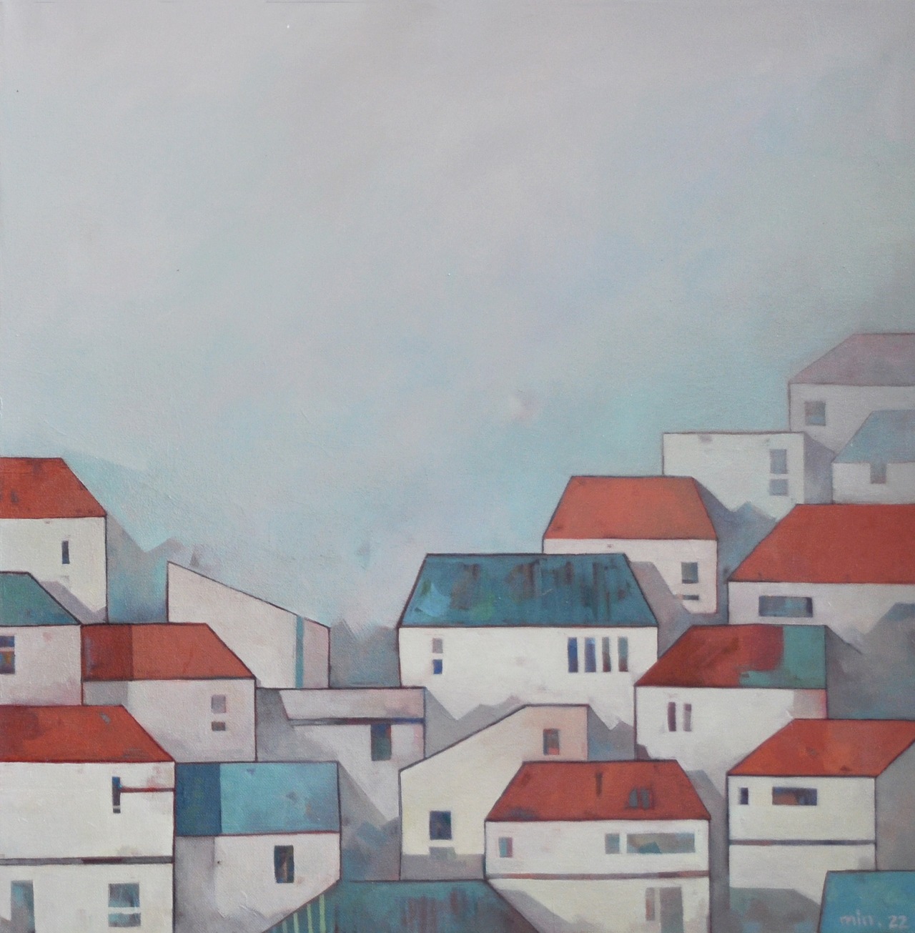 집 no.2 · Oil on canvas · 46.0x46.0cm · 2022 · Oil on canvas · 배민정 · Bae Minjung · (이미지 출처 = 하랑갤러리) · (Source = Harang Gallery)