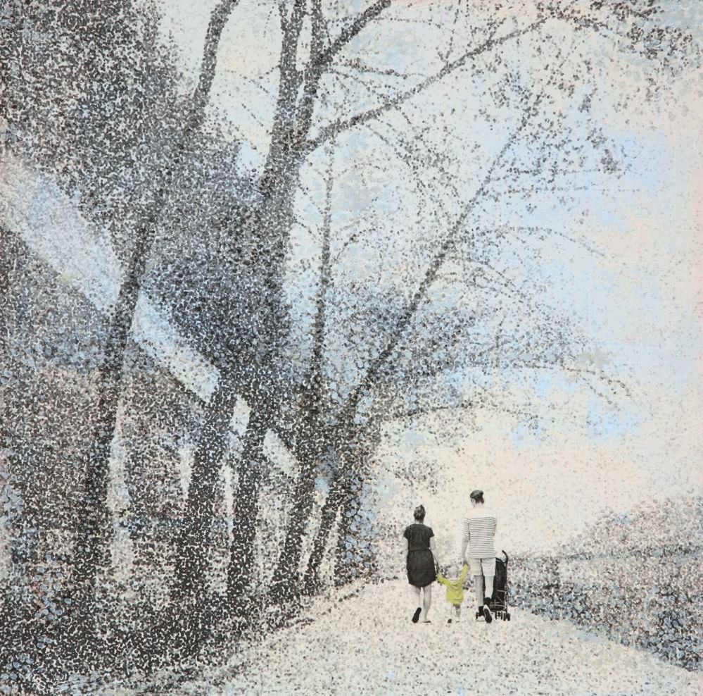 피혁공장 항구2 · 캔버스에 혼합재료 · 38 x 38cm · 2022 · Port de la Mégisserie · 이은주 · Lee Eun Joo · (이미지 출처 = 갤러리 마노) · (Source = Gallery Mano)