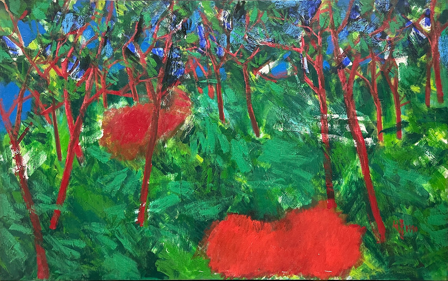 숲 · Oil on canvas · 80 x 130cm · 1989, 1990 · Forest · Oil on canvas · 서용선 · Suh Yongsun · (이미지 제공 = 갤러리JJ) · (Source = galleryjj)