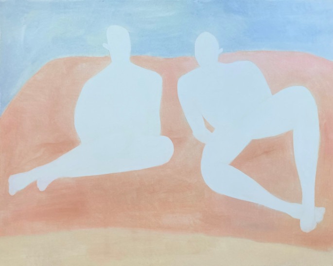 sitting on couch2 · oil on canvas · 72.7x91.0cm · 2022 · sitting on couch2 · oil on canvas · 주예진 · Joo Yejin · (이미지 출처 = 충무로 갤러리) · (Source = chungmuro gallery)