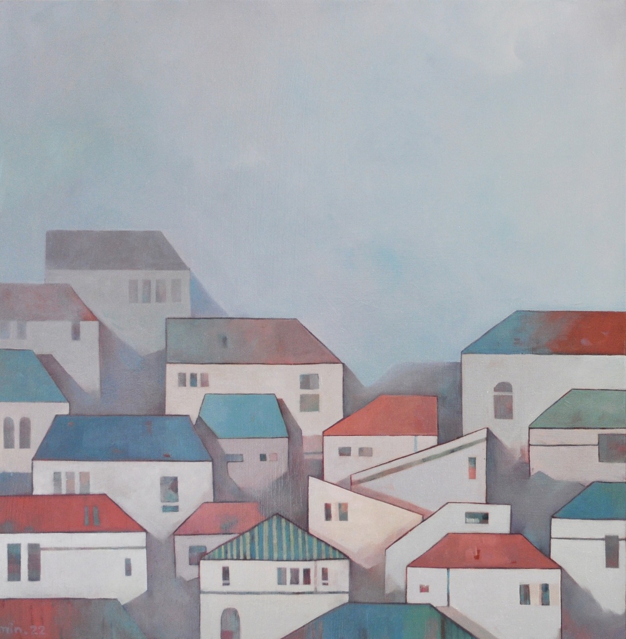 집 no.1 · Oil on canvas · 46.0x46.0cm · 2022 · Oil on canvas · 배민정 · Bae Minjung · (이미지 출처 = 하랑갤러리) · (Source = Harang Gallery)