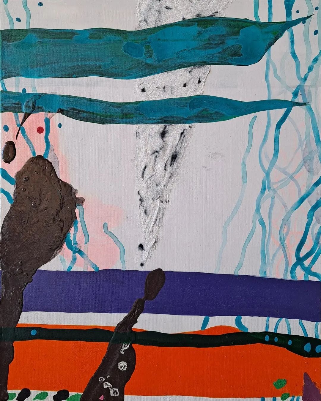 다가오는 회오리 - 실존 이후의 실존 · acrylic, oil on canvas · 52.3 x 40.5cm · 2022 · acrylic, oil on canvas · 권순왕 · Qwan sunwang · (출처 = 스페이스mm) · (Source = Space mm)