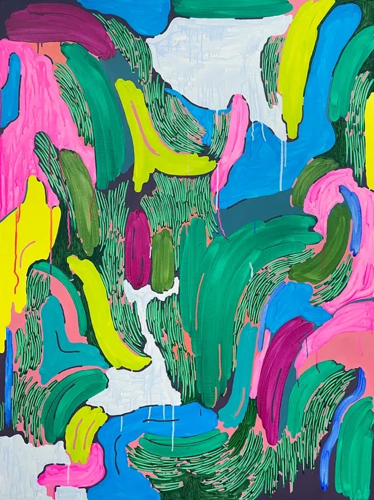 Discover-garden space #14-1 · acrylic on canvas · 130.3x97cm · 2022 · Discover-garden space #14-1 · acrylic on canvas · 정민희 · Jung Minhee · (이미지 출처 = 충무로 갤러리) · (Source = chungmuro gallery)