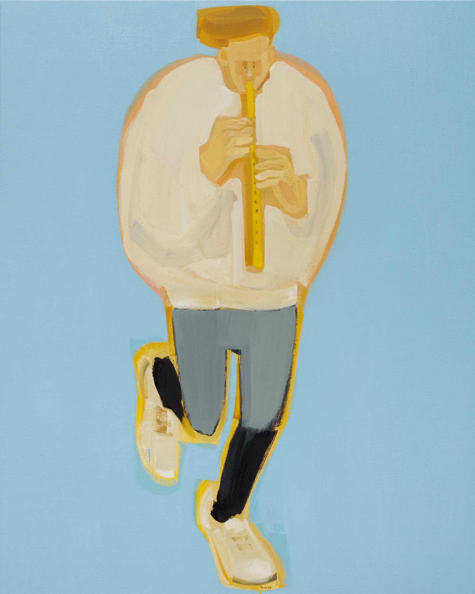 The Pied Piper(walk series) · oil on canvas · 100x80.3cm · 2022 · The Pied Piper(walk series) · oil on canvas · 백윤조 · Baek Yunjo · (이미지 제공 = 갤러리 조은) · (Source = Gallery Joeun)