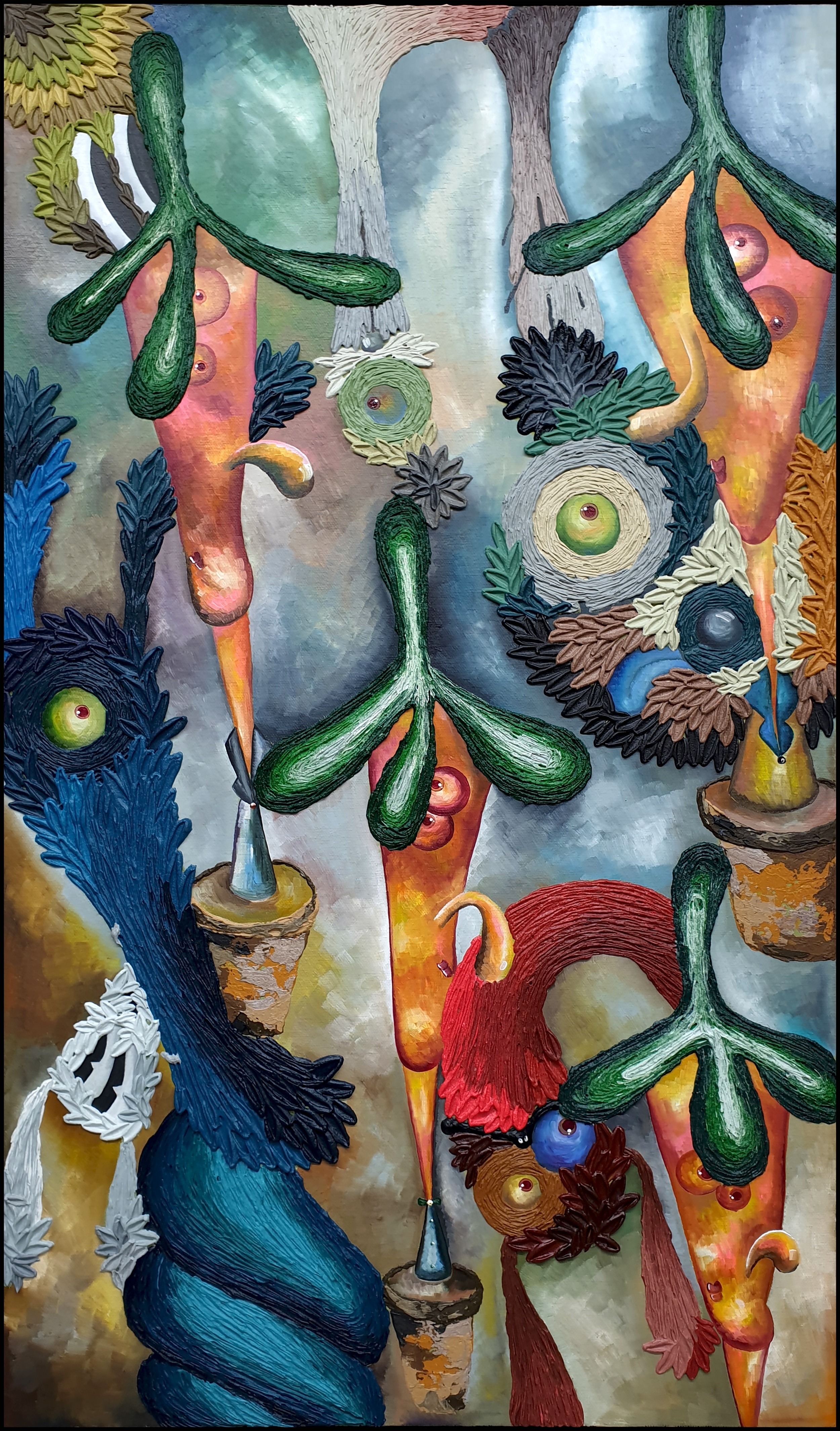 Potato Field · oil, mixed media on canvas · 80 x 47 cm · 2022 · Potato Field · oil, mixed media on canvas · 이재현 · Lee Jaehyun · (이미지 제공 = 갤러리 조은) · (Source = Gallery Joeun)