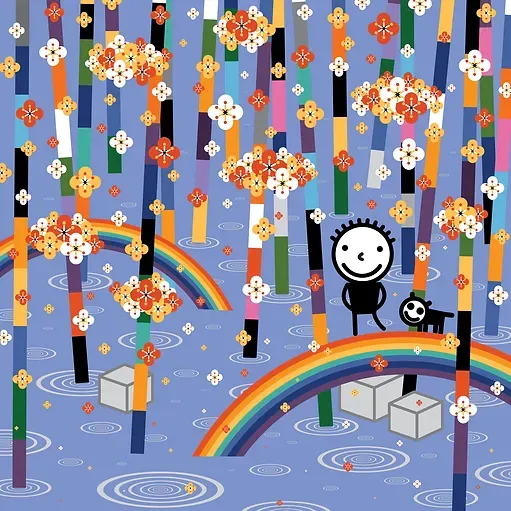 Over the rainbow-Light blue · Lenticular · 40 x 40cm · 2020 · Over the rainbow-Light blue · Lenticular · 권기수 · Kwon Gisu · (이미지출처 = 자하미술관) · (Source = zahamuseum)