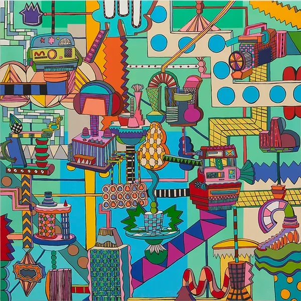 Push a Button(mint) · Acrymic on Canvas · 90 x 90 cm · 2022 · Push a Button(mint) · Acrymic on Canvas · 김은미 · Kim Eunmi · (이미지 출처 = LB Contemporary) · (Source = LB Contemporary)