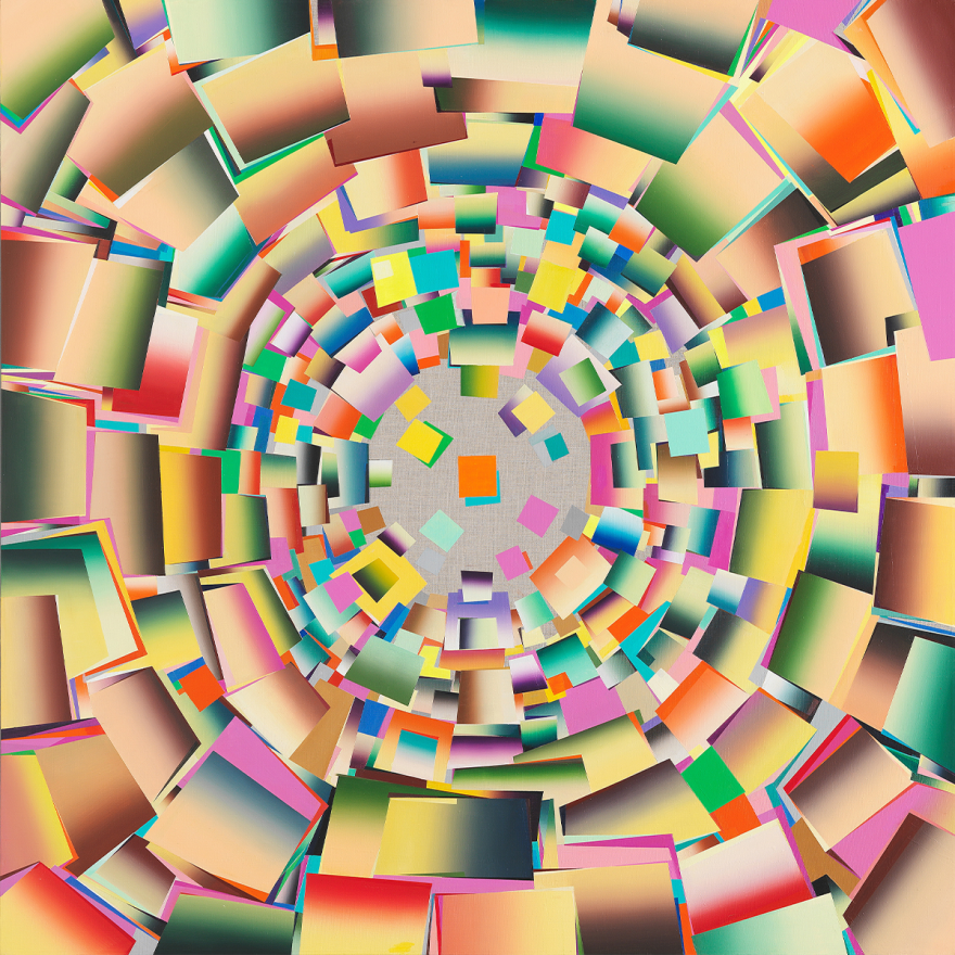 Light 2022-11A · Acrylic on canvas · 150 x 150 cm · 2022 · Light 2022-11A · Acrylic on canvas · 우제길 · Woo Jaeghil · (이미지 출처 = 가나아트) · (Source = Gana Art)
