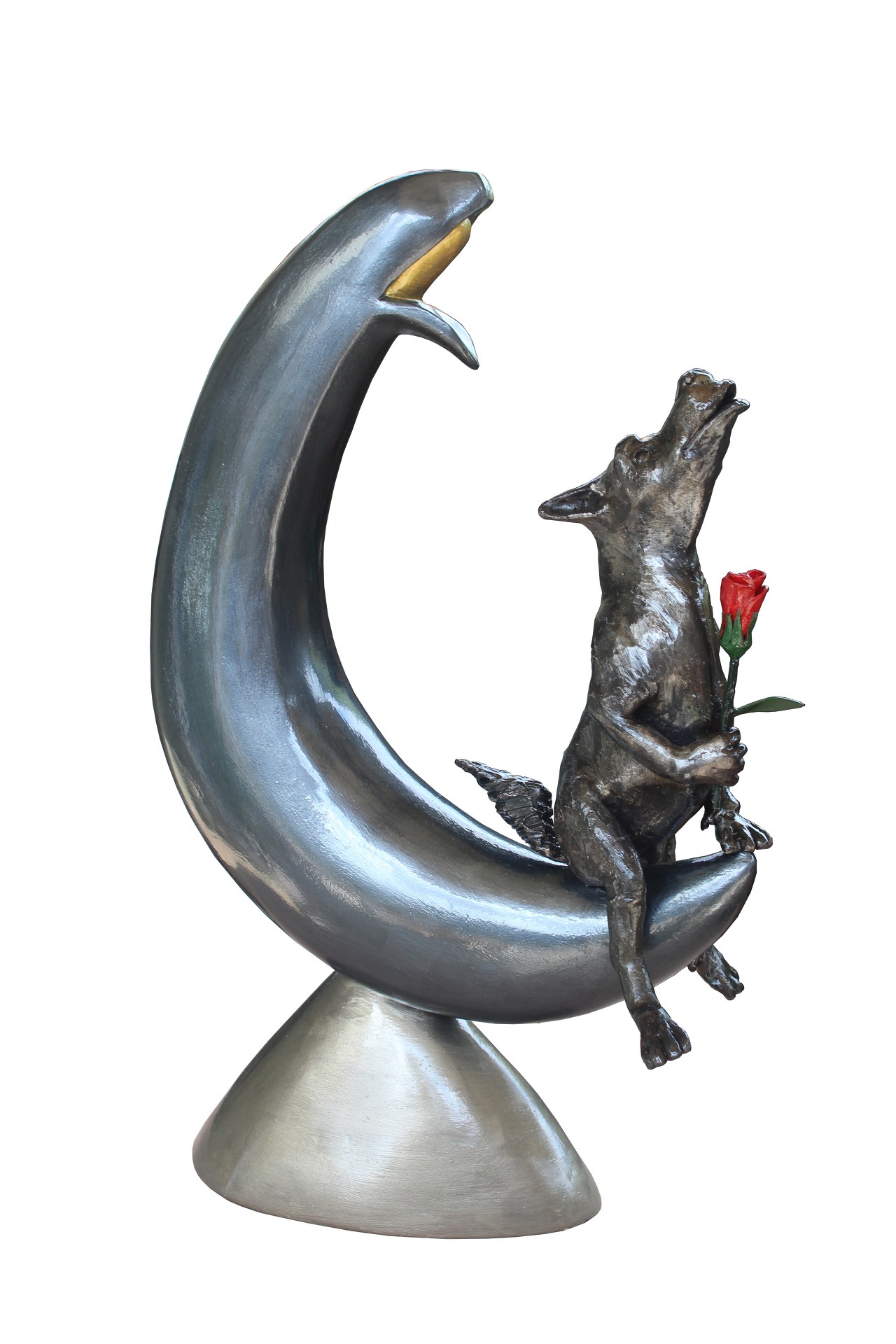 달보다 높은 곳에 · 철, FRP · 300x280x520mm · 김성석 · Kim Seongseok · (이미지 출처 = 하랑갤러리) · (Source = Harang Gallery)