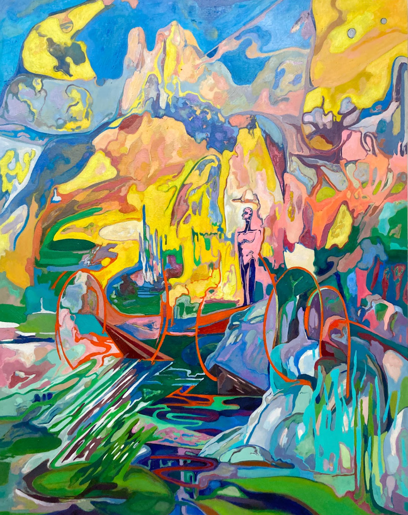 Descent · 아크릴릭 · 162x130cm · 2022 · 강상우 · (이미지 제공 = 화이트블럭 천안창작촌) · (Source = Whiteblock residency)